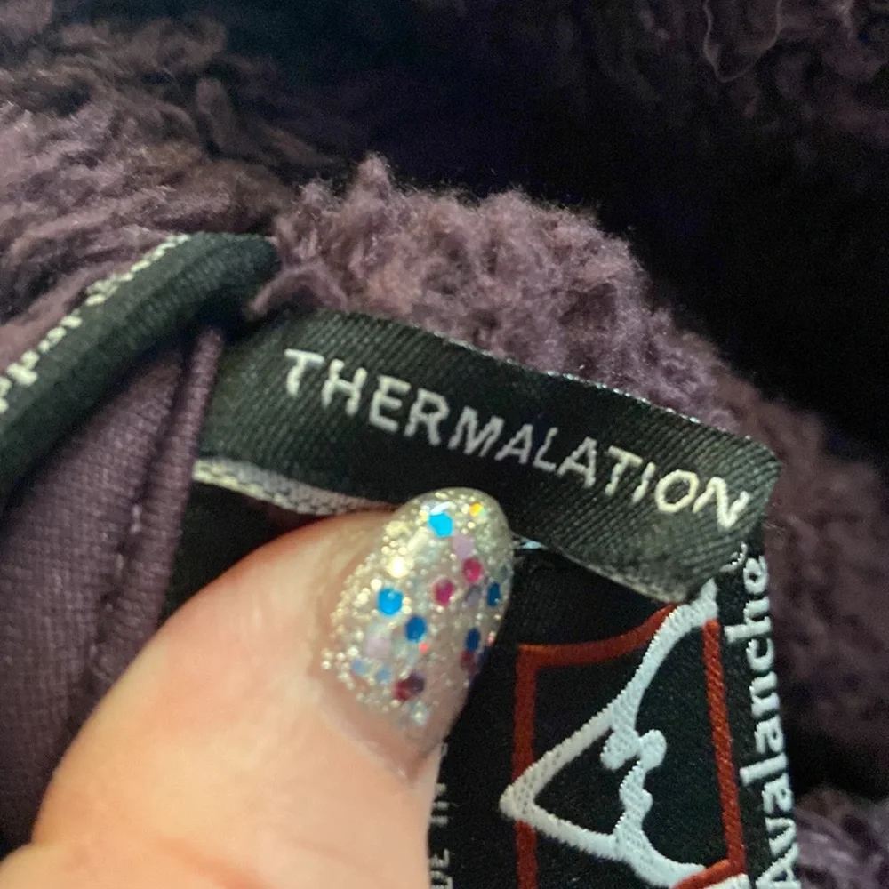 Avalanche Purple Fuzzy Jacket Zip Midlayer Thermalation Medium M GUC - Picture 5 of 8